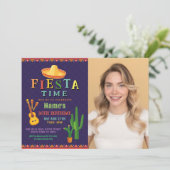 Fiesta Verjaardagsfeest Uitnodigen Mexicaans Pet M Kaart (Staand voorkant)