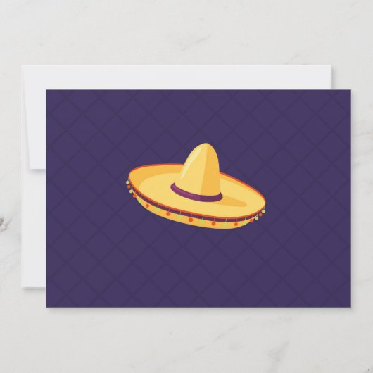 Fiesta Verjaardagsfeest Uitnodigen Mexicaans Pet M Kaart (Achterkant)