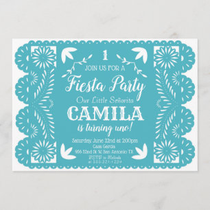 Fiesta verjaardagsfeest uitnodiging Papel Picado