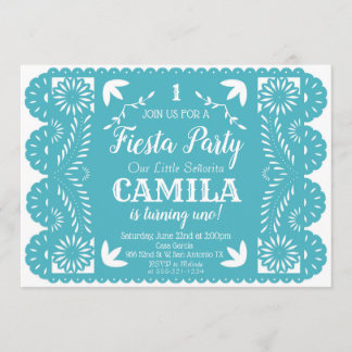 Fiesta verjaardagsfeest uitnodiging Papel Picado