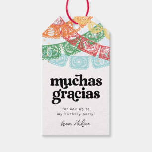Fiesta verjaardagsfeestje Favor Tag Cadeaulabel
