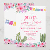 Fiesta verjaardagsfeestje kaart (Voorkant / Achterkant)