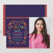 Fiesta verjaardagsfeestje nodigen Mexicaanse foto Kaart (Voorkant / Achterkant)