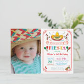 Fiesta verjaardagsfeestje uitnodiging Mexicaans (Staand voorkant)