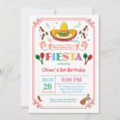 Fiesta verjaardagsfeestje uitnodiging Mexicaans (Voorkant)