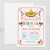 Fiesta verjaardagsfeestje uitnodiging Mexicaans (Voorkant / Achterkant)