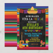 Fiesta verjaardagsfeestje uitnodigingen (Voorkant / Achterkant)