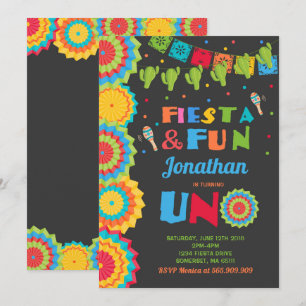Fiesta verjaardagsuitnodiging Fiesta Fun Turning U Kaart