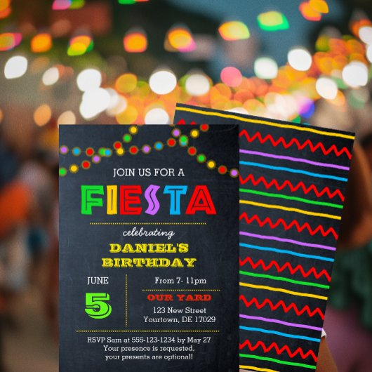 Fiesta Verjaardagsuitnodiging Kaart