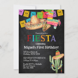 Fiesta verjaardagsuitnodiging kaart