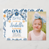 Fiesta verjaardagsuitnodiging met uw foto kaart (Voorkant / Achterkant)