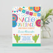 Fiesta verjaardagsuitnodiging Nacho gemiddeld fees Kaart (Staand voorkant)