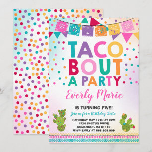 Fiesta verjaardagsuitnodiging Taco over een feest Kaart