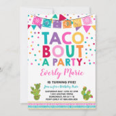 Fiesta verjaardagsuitnodiging Taco over een feest Kaart (Voorkant)