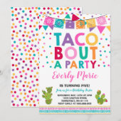 Fiesta verjaardagsuitnodiging Taco over een feest Kaart (Voorkant / Achterkant)