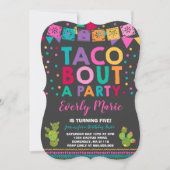 Fiesta verjaardagsuitnodiging Taco over een feest Kaart (Voorkant)