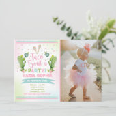 Fiesta verjaardagsuitnodiging Taco over een feest Kaart (Staand voorkant)