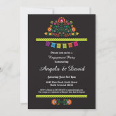 Fiesta Verloving Mexican Pattern Wedding Invites Kaart (Voorkant)