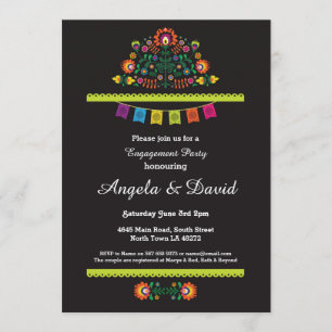 Fiesta Verloving Mexican Pattern Wedding Invites Kaart