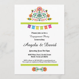 Fiesta Verloving Mexico Patroon Huwelijksuitnodigi Kaart
