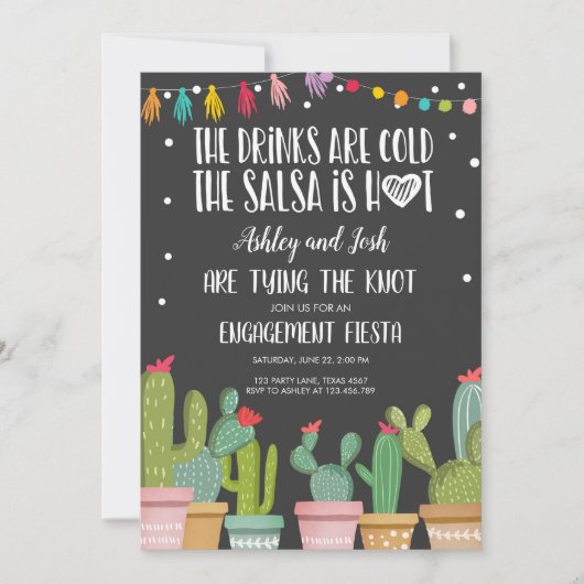 Fiesta Verloving Uitnodiging Vrijgezellenfeesten p (Voorkant)