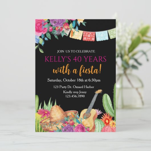 Fiesta, Verrassing Verjaardag, Mexicaanse Fiesta,  Kaart (Staand voorkant)