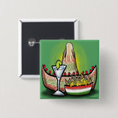 Fiesta Vierkante Button 5,1 Cm (Voorkant /achterkant)