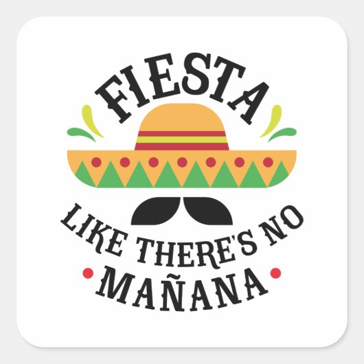 Fiesta Vierkante Sticker (Voorkant)