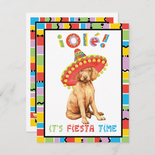 Fiesta Vizsla Uitnodiging (Voorkant / Achterkant)