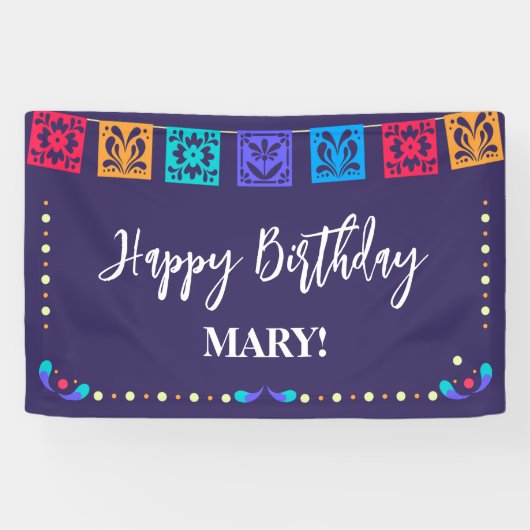 Fiesta Vlaggen op blauw Spandoek (Horizontaal)