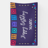 Fiesta Vlaggen op blauw Spandoek (Verticaal)