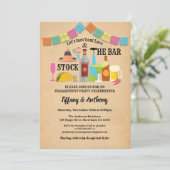 Fiesta voorraadt de bar nodigde paren douchen kaart (Staand voorkant)