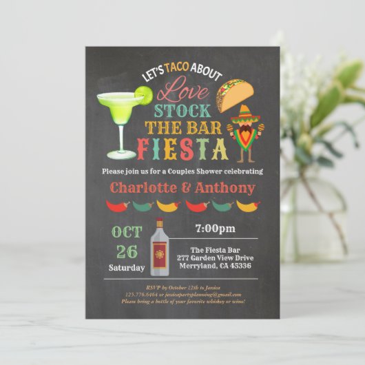 Fiesta voorraadt de bar paren douchekaart kaart (Staand voorkant)