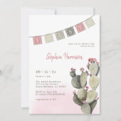 Fiesta Vrijgezellenfeest Cactus Uitnodiging (Voorkant)