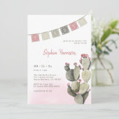 Fiesta Vrijgezellenfeest Cactus Uitnodiging (Staand voorkant)