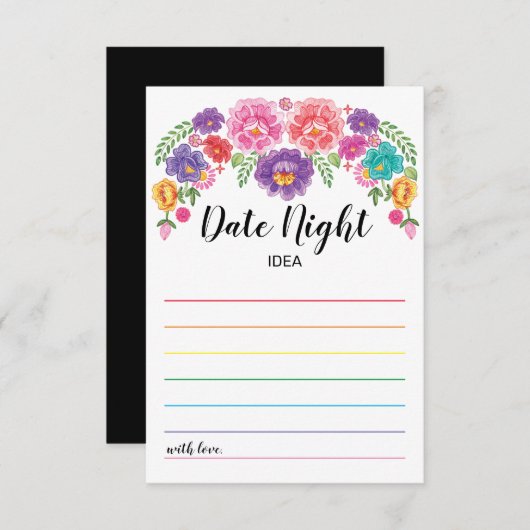 Fiesta Vrijgezellenfeest game Date Night Idee Card Kaart (Voorkant / Achterkant)