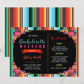 Fiesta vrijgezellenfeest met reisuitnodiging kaart (Voorkant / Achterkant)