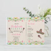 Fiesta vrijgezellenfeest met reisuitnodiging kaart (Staand voorkant)