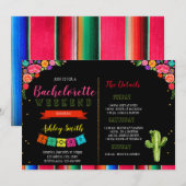 Fiesta vrijgezellenfeest met reisuitnodiging kaart (Voorkant / Achterkant)