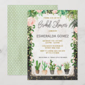 Fiesta Vrijgezellenfeest nodigde Succulent Cactus  Kaart (Voorkant / Achterkant)