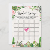 Fiesta Vrijgezellenfeest Spel Cactus Roze Bloemen  Kaart (Voorkant)