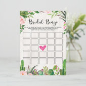 Fiesta Vrijgezellenfeest Spel Cactus Roze Bloemen  Kaart (Staand voorkant)