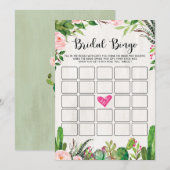 Fiesta Vrijgezellenfeest Spel Cactus Roze Bloemen  Kaart (Voorkant / Achterkant)