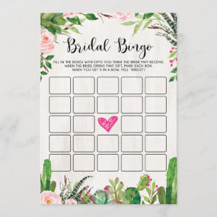 Fiesta Vrijgezellenfeest Spel Cactus Roze Bloemen  Kaart