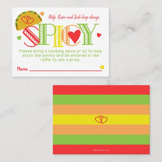 Fiesta Vrijgezellenfeest Tacos Spice Raffle Ticket (Voorkant / Achterkant)