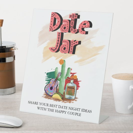 Fiesta | VRIJGEZELLENFEEST WATERVERF | Datum nacht Reclamebord Met Voetstuk (Insitu)