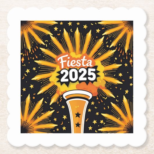Fiesta Vuurwerk Onafhankelijkheid Kartonnen Onderzetters (Voorkant)