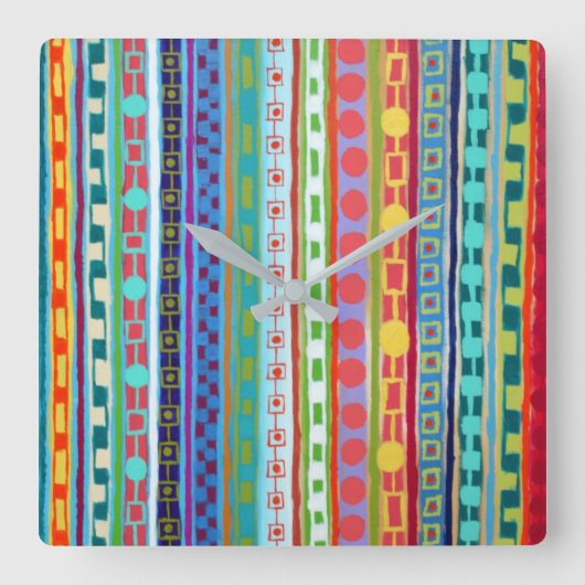 Fiesta Wall Clock Vierkante Klok (Voorkant)