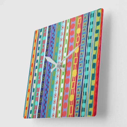 Fiesta Wall Clock Vierkante Klok (Hoek)