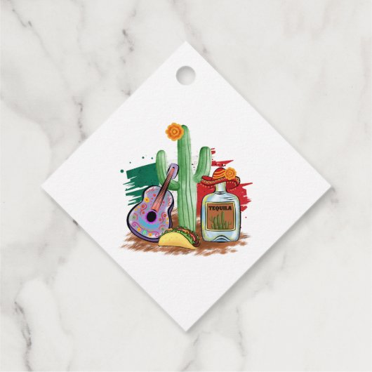 Fiesta | Watercolor Bruiloftsborrel  Bedankjes Labels (Achterkant)